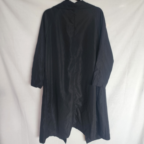 Shein Curve Size 0XL Black Long Thin Trench Coat Windbreaker Raincoat - Picture 7 of 10